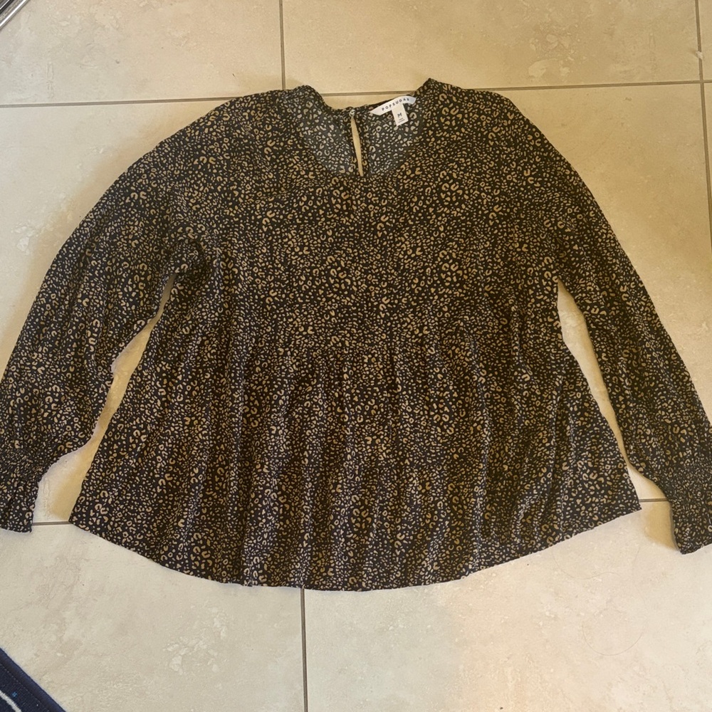 Women's Black and brown leopard print Top